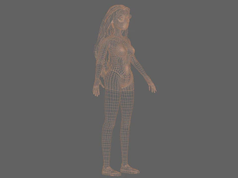 Young cartoon woman V29614 3D Model