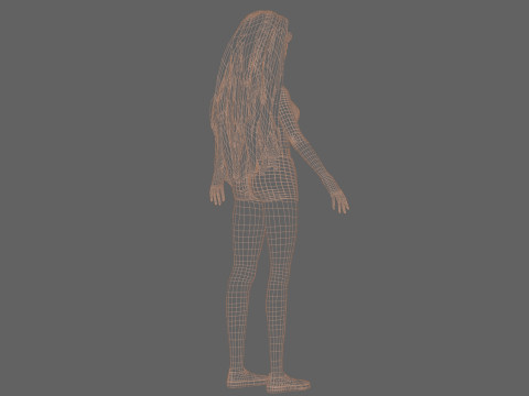 Young cartoon woman V29614 3D Модель
