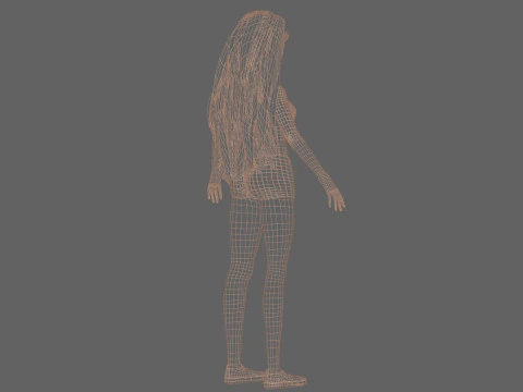 Young cartoon woman V29614 3D Model