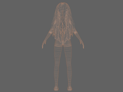 Young cartoon woman V29614 3D Модель