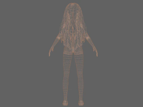 Young cartoon woman V29614 3D Model