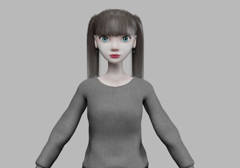 Young cute woman V23531 Modello 3D .c4d .max .obj .3ds .fbx .stl .blend 