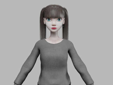 Young cute woman V23531 3Dモデル