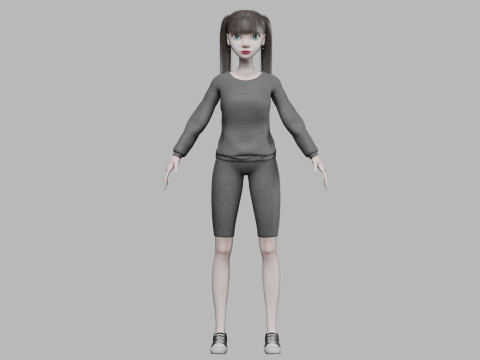 Young cute woman V23531 Modello 3D