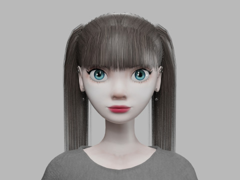 Young cute woman V23531 Modello 3D