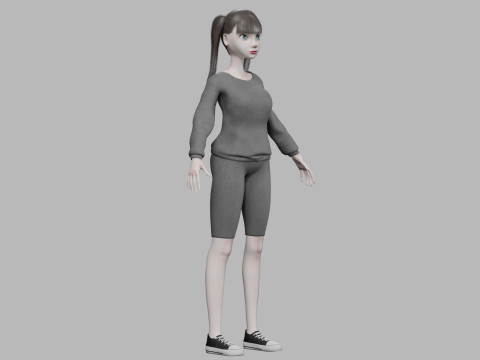 Young cute woman V23531 Modello 3D