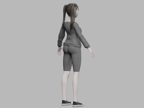 Young cute woman V23531 Modello 3D