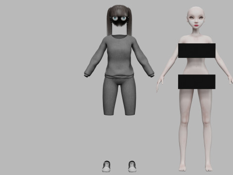 Young cute woman V23531 Modello 3D