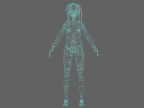 Young cute woman V23531 Modello 3D