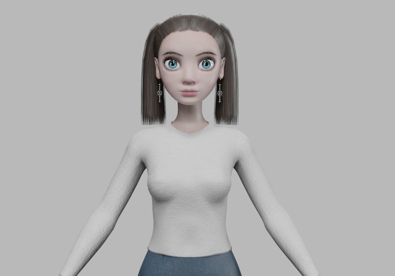 Young pretty woman V22038 Modelo 3D .c4d .max .obj .3ds .fbx .stl .blend 