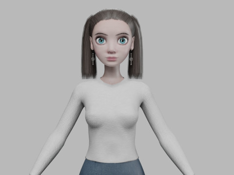 Young pretty woman V22038 3D Model
