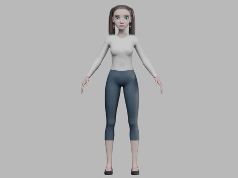 Young pretty woman V22038 Modelo 3D