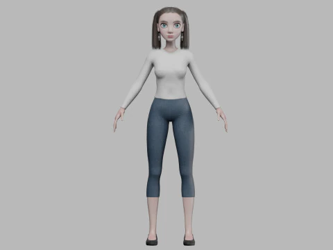 Young pretty woman V22038 3D Model