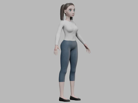 Young pretty woman V22038 3D Model