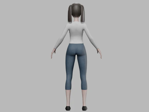 Young pretty woman V22038 3D Model
