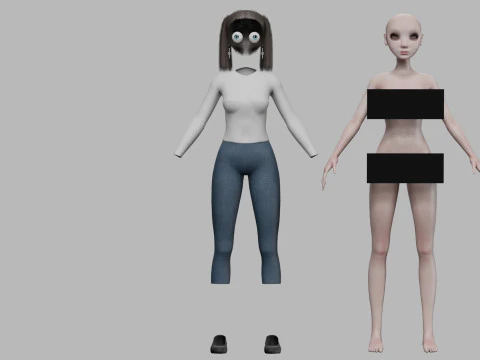 Young pretty woman V22038 3D Model