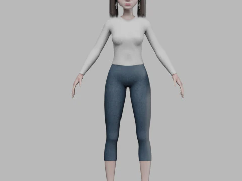 Young pretty woman V22038 3D Model