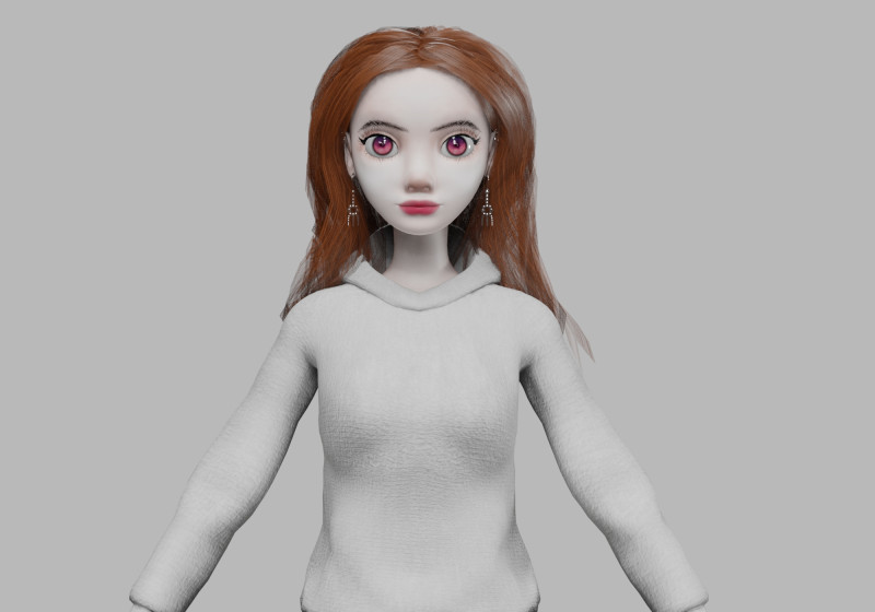 Young sweet woman V37244 3D Модель .c4d .max .obj .3ds .fbx .stl .blend 