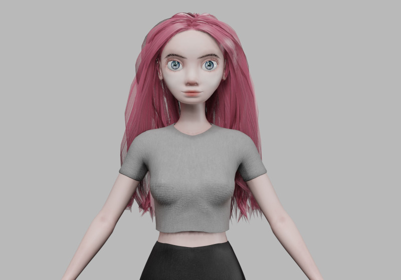 Young teen woman V28982 3D Model .c4d .max .obj .3ds .fbx .stl .blend 