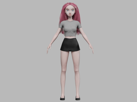 Young teen woman V28982 3D Model