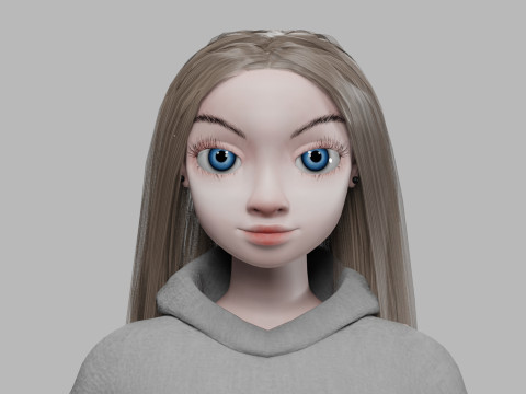 Basic cartoon girl V33628 3D 模型