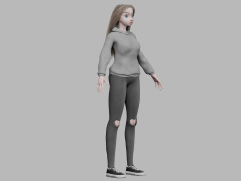 Basic cartoon girl V33628 3D 模型