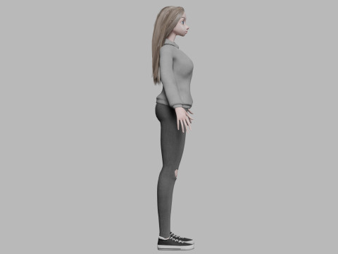 Basic cartoon girl V33628 3D 模型
