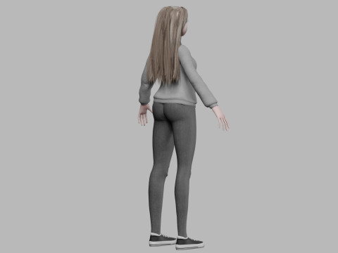 Basic cartoon girl V33628 3D 模型