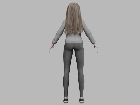 Basic cartoon girl V33628 3D 模型