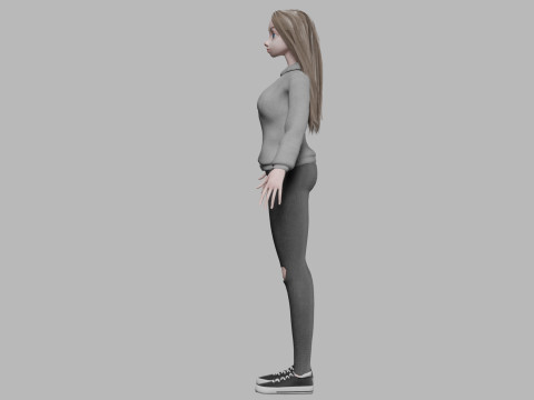 Basic cartoon girl V33628 3D 模型