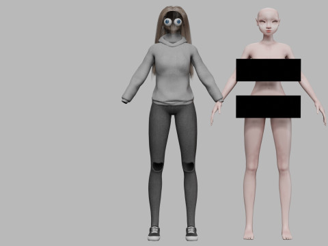 Basic cartoon girl V33628 3D 模型