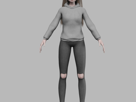 Basic cartoon girl V33628 3D 模型