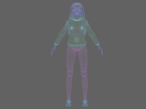 Basic cartoon girl V33628 3D 模型