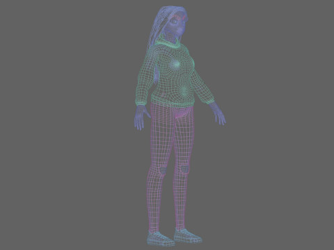 Basic cartoon girl V33628 3D 模型