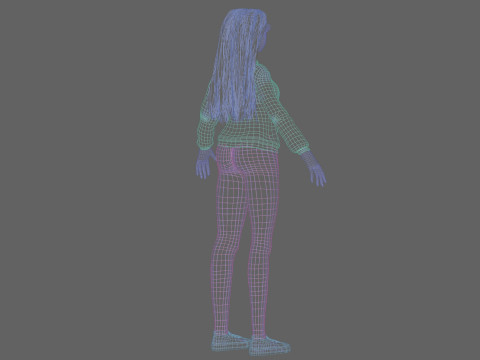 Basic cartoon girl V33628 3D 模型