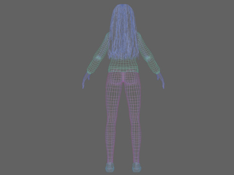 Basic cartoon girl V33628 3D 模型