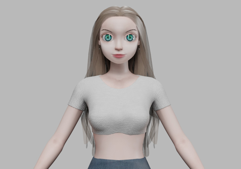 Basic pretty girl V31896 3D 模型 .c4d .max .obj .3ds .fbx .stl .blend 