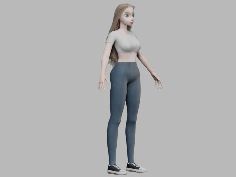 Basic pretty girl V31896 3D Model
