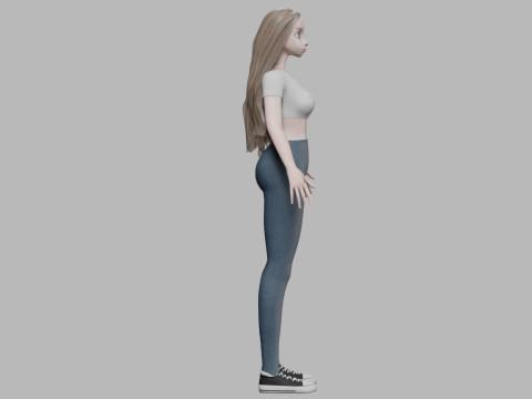 Basic pretty girl V31896 3D 模型
