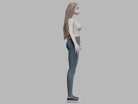 Basic pretty girl V31896 3D Model