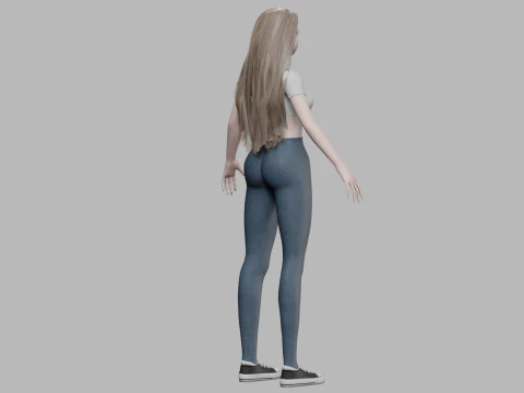 Basic pretty girl V31896 3D Model