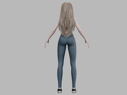 Basic pretty girl V31896 3D Model