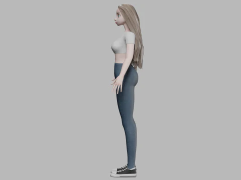 Basic pretty girl V31896 3D Model