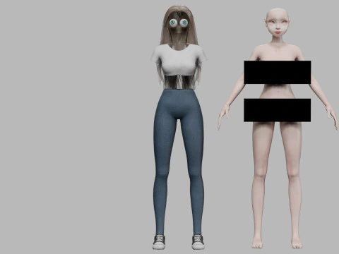 Basic pretty girl V31896 3D Model