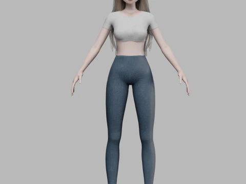 Basic pretty girl V31896 3D Model