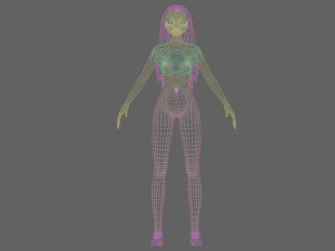 Basic pretty girl V31896 3D Model