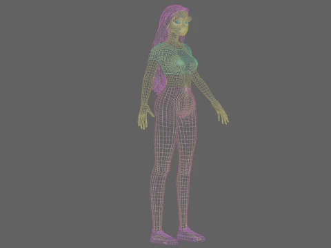 Basic pretty girl V31896 3D Model