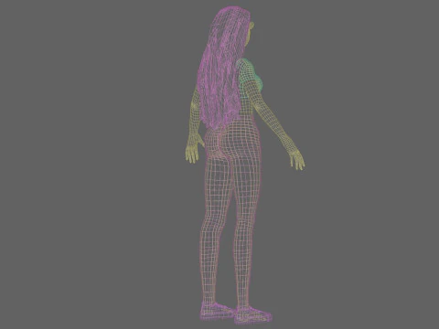 Basic pretty girl V31896 3D Model