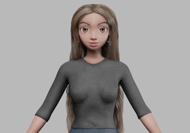 Basic young girl V39576 3D Модель .c4d .max .obj .3ds .fbx .stl .blend 