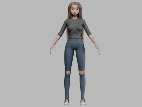 Basic young girl V39576 3D Модель